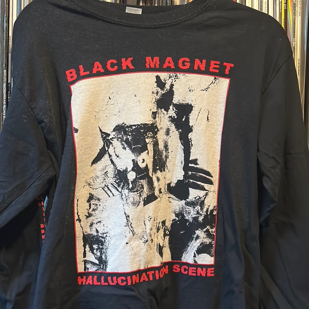 Black Magnet medium long sleeve shirt. Industrial, Metal, Noise, Goth